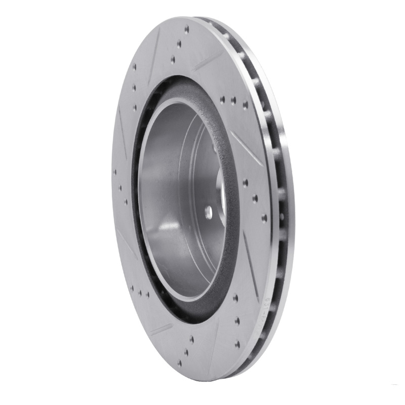 Infiniti G35 Brake Rotor (1) - Rear Right - R1 Concepts - Drilled & Slotted - Silver - `03-`08